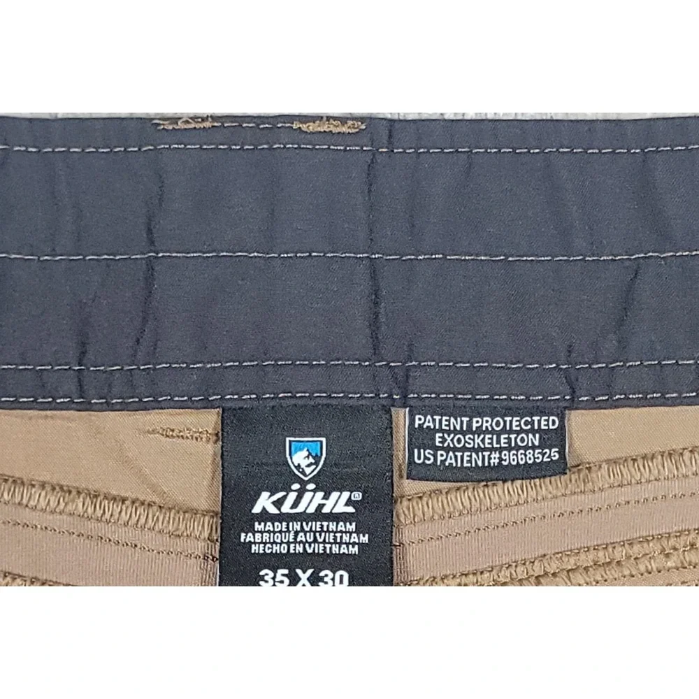 KUHL Born In The Mountains Men's Khaki Double Knee Hiking Pants Sz 35x30